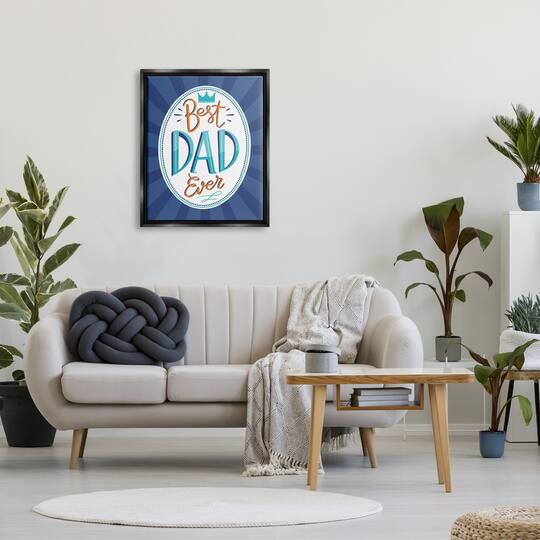 Stupell Industries Best Dad Ever Striped Phrase Floater Framed Art